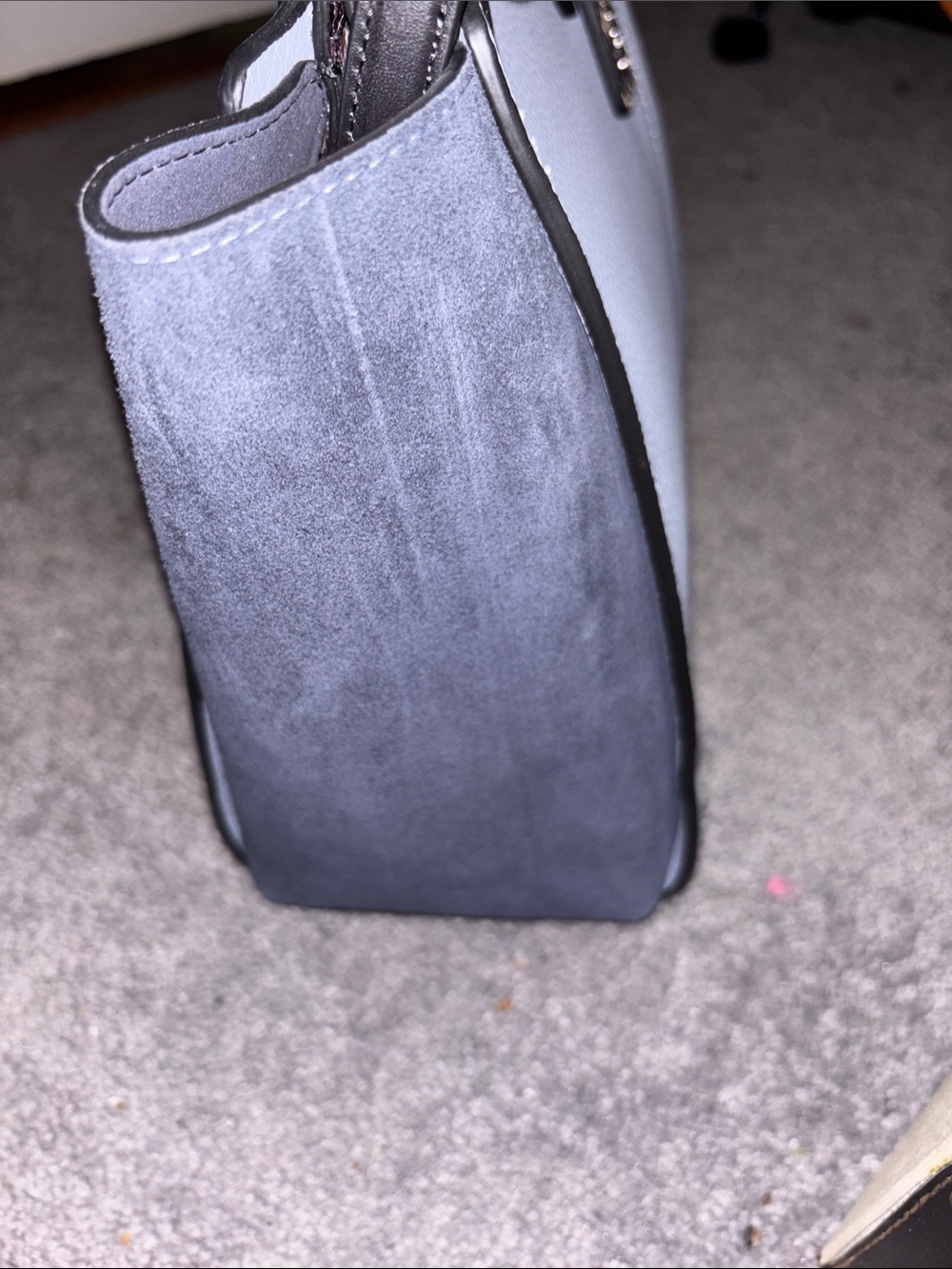 Coach Leather Top-Handle Tote in Light Blue and Dark Blue - Picture 8 of 16
